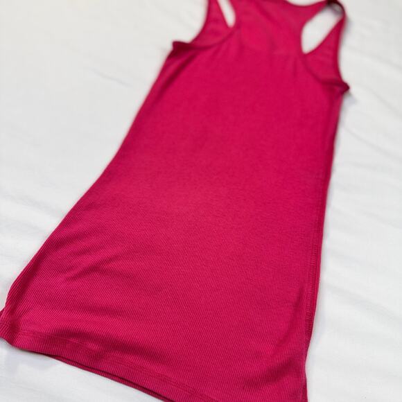 Wet Seal Ribbed Racerback Skinny Longline Tank Top Hot Pink Y2K Women's Medium - Picture 3 of 10